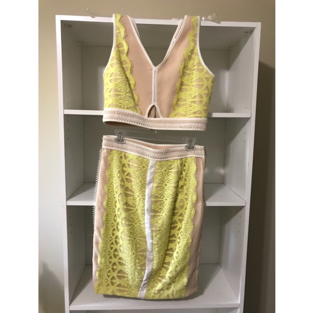 Endless Rose Two Piece Yellow and Nude Set size L